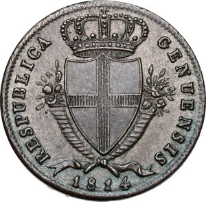 obverse: Genova. Repubblica Genovese (1814). Da 2 Soldi 1814