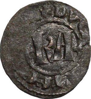 reverse: Messina o Brindisi. Carlo I d Angiò (1266-1278).Mezzo denaro