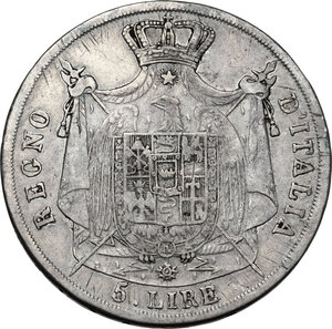 reverse: Milano. Napoleone Bonaparte (1805-1814).5 lire 1808