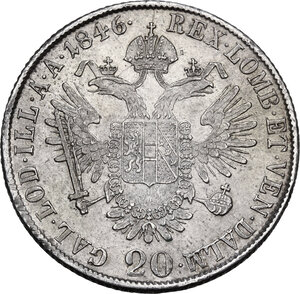 reverse: Milano. Ferdinando I d Asburgo-Lorena (1835-1848).20 Kreuzer 1846