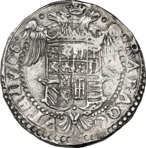 reverse: Napoli. Carlo V d Asburgo (1516-1556). Mezzo ducato