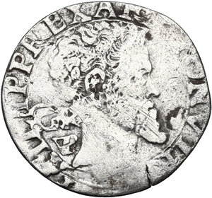 obverse: Napoli. Filippo II di Spagna (1554-1598).Carlino