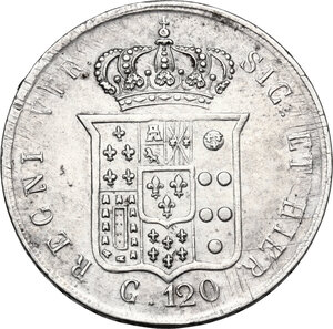 reverse: Napoli. Ferdinando II di Borbone (1830-1859). 120 grana 1857 o piastra