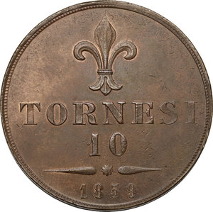 reverse: Napoli. Francesco II di Borbone (1859-1860).10 tornesi 1859