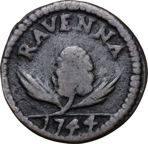 reverse: Ravenna. Benedetto XIV (1740-1758), Prospero Lambertini.Quattrino 1744