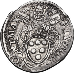 obverse: Roma. Pio IV (1559-1565), Gian Angelo de  Medici . Testone