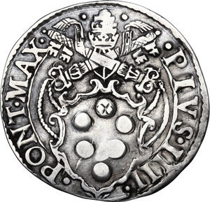 obverse: Roma. Pio IV (1559-1565), Gian Angelo de  Medici . Giulio