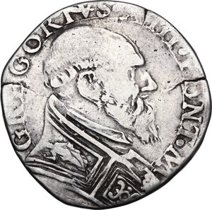 obverse: Roma. Gregorio XIII (1572-1585), Ugo Boncompagni.Testone 1575 per l Anno Santo