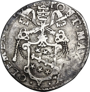 obverse: Roma. Clemente VIII (1592-1605), Ippolito Aldobrandini.Testone A. IX, Anno Santo 1600