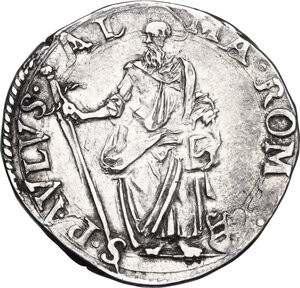 reverse: Roma. Paolo V (1605-1621), Camillo Borghese.Testone A. V