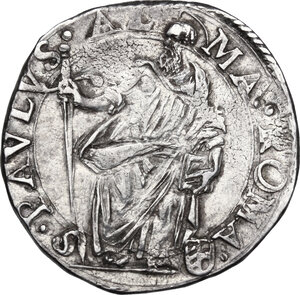 reverse: Roma. Paolo V (1605-1621), Camillo Borghese.Testone A. VI