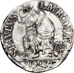 reverse: Roma. Paolo V (1605-1621), Camillo Borghese.Testone A. XI, 1615