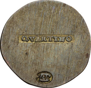 reverse: Roma. Clemente XIII (1758-1769), Carlo Rezzonico.Peso monetale per il Mezzo Scudo romano (detto Quartino)