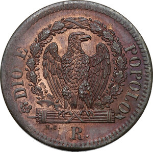 reverse: Roma. Repubblica Romana (1849).Mezzo Baiocco 1849