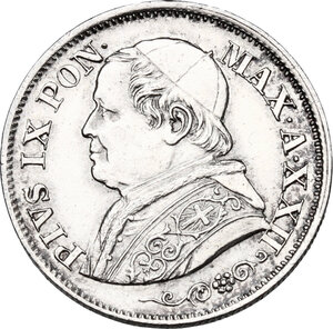 obverse: Roma. Pio IX (1846-1878), Giovanni Mastai Ferretti.10 Soldi A. XXII, 1867