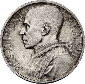 obverse: Roma. Pio XII (1938-1959), Eugenio Pacelli.5 Lire A. VI, 1944