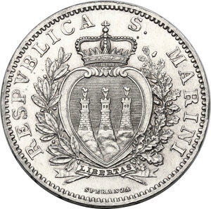 obverse: San Marino. Vecchia monetazione (1864-1938). 2 lire 1898