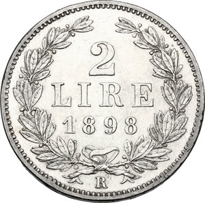 reverse: San Marino. Vecchia monetazione (1864-1938). 2 lire 1898