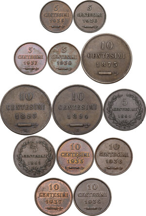 reverse: San Marino. Lotto di tredici (13) monete con date differenti