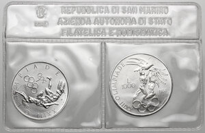 obverse: San Marino. Dittico 500 + 1000 lire 1984 Olimpiade