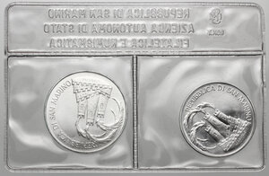 reverse: San Marino. Dittico 500 + 1000 lire 1984 Olimpiade