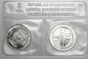 obverse: San Marino. Dittico 1000 + 500 lire 1986, Mondiali di Calcio