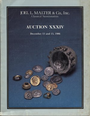 obverse: MALTER J. L. – Auction XXXIV. Ancient coins, fine antiquities. New York, 13 – December, 1986. Pp. 57, nn. 1042, tavv. 36. Ril. editoriale, buono stato, lista prezzi Val.