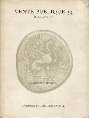 obverse: MUNZEN und MEDAILLEN. – Vente publique 54. Basel, 26 – October, 1978. Monnaies grecques.  Pp. 58,  nn. 425,  tavv. 27. Ril. ed. buono stato, importante vendita.