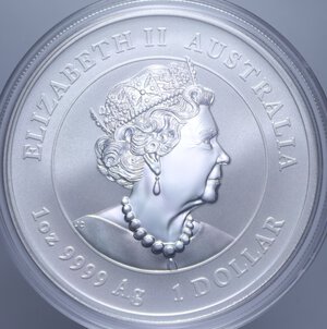 reverse: AUSTRALIA ELISABETTA II DOLLARO 2020 ANNO DEL TOPO AG. 31,56 GR. PROOF