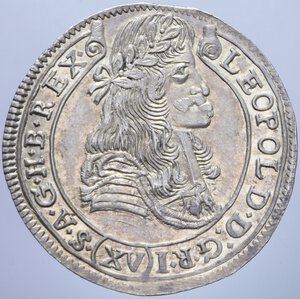 reverse: AUSTRIA HABSBURG LEOPOLDO I 15 KREUZER 1678 KB AG. 6,24 GR. SPL