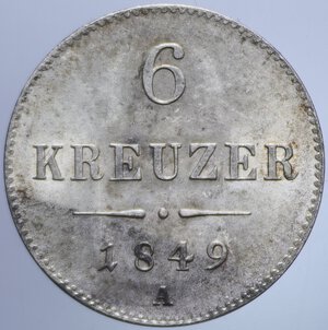 reverse: AUSTRIA FRANCESCO GIUSEPPE 6 KREUZER 1849 A MI 1,98 GR. FDC