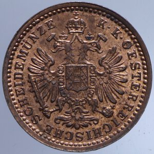 obverse: AUSTRIA FRANCESCO GIUSEPPE 5/10 KREUZER 1885 1,74 GR. FDC ROSSO