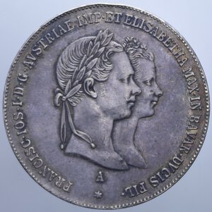 obverse: AUSTRIA FRANCESCO GIUSEPPE GULDEN 1854 A MATRIMONIO AG. 13,01 GR. qSPL