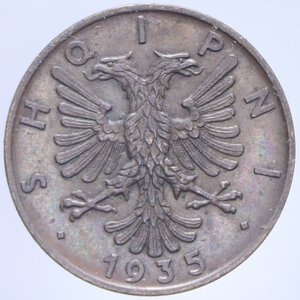 obverse: ALBANIA 2 QINDAR AR 1935 ROMA 4,56 GR. SPL