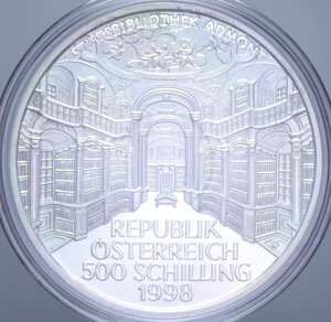 reverse: AUSTRIA 500 SCHILLING 1998 AG. 22,2 GR. IN COFANETTO PROOF