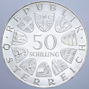 reverse: AUSTRIA 50 SCHILLING 1972 AG. 20,01 GR. SPL-FDC