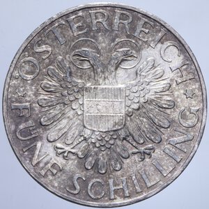 reverse: AUSTRIA 5 SCHILLING 1935 AG. 15,04 GR. FDC