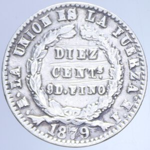 reverse: BOLIVIA 10 CENTAVOS 1879 AG. 2,29 GR. qBB