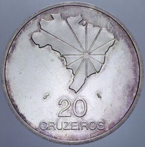 reverse: BRASILE 20 CRUZEIROS 1972 AG. 18,04 GR. FDC