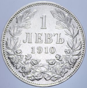 reverse: BULGARIA 1 LEV 1910 AG. 5 GR. SPL