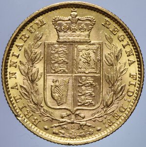 reverse: AUSTRALIA VICTORIA STERLINA 1885 STEMMATA SYDNEY AU. 7,99 GR. qSPL