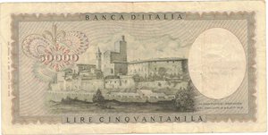 reverse: Banconote. Repubblica Italiana. 50.000 Lire Leonardo. D.M. 3 Luglio 1967. 