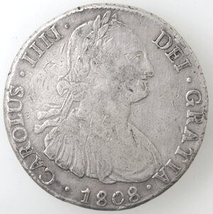 obverse: Bolivia. Potosì. Carlo IIII. 1788-1808. 8 Reales 1808 P J. Ag. 