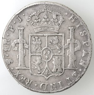 reverse: Bolivia. Potosì. Carlo IIII. 1788-1808. 8 Reales 1808 P J. Ag. 