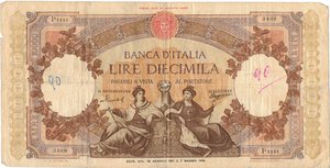 obverse: Banconote. Repubblica Italiana. 10.000 Lire Regine del Mare. D.M. 26 Gennaio 1957. 