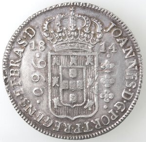obverse: Brasile. Bahía. Juan Principe Reggente. 1799-1818. 960 Reis 1814. Ag. 