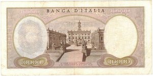 reverse: Banconote. Repubblica Italiana. 10.000 Lire Michelangelo. DM. 27  Luglio 1964. 
