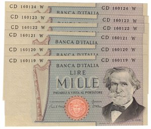 obverse: Banconote. Repubblica Italiana. 1.000 Lire G.Verdi. 2° Tipo. D.M. 30-05-81. 