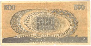 reverse: Banconote. Repubblica Italiana. 500 Lire Aretusa. Falso D epoca con Annullo. 