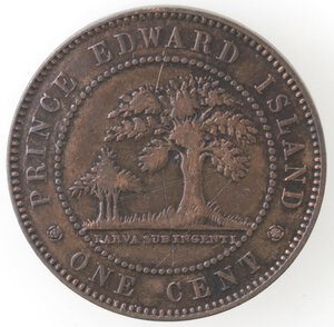 reverse: Canada. Prince Edward Island. Vittoria. 1837-1901. Centesimo 1871. Ae. 